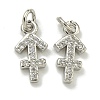 Rack Plating Brass Micro Pave Cubic Zirconia Pendants KK-K386-02H-P-1