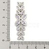 Brass Pave Lilac Cubic Zirconia Flower with Leaf Links Connector Charms KK-P277-52P-03-3