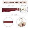 20Pcs 20 Colors PU Leather Tassel Pendants FIND-WR0003-26-2