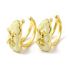 Enamel Bowknot Cuff Earrings EJEW-G348-03G-1