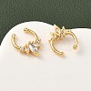 Brass Pave Clear Cubic Zirconia Circular/Horseshoe Barbell Nose Rings EJEW-D337-18C-G-3