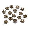 Tibetan Style  Zinc Alloy Bead Caps X-TIBEB-6.5x3-AB-FF-1
