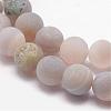 Natural Druzy Geode Agate Bead Strands G-K166-09-8mm-08-3