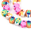 Handmade Polymer Clay Beads Strands CLAY-N008-081-3