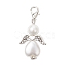 Heart Angel Glass Pearl & ABS Plastic Imitation Pearl Pendant Decorations HJEW-JM03565-02-2