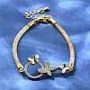 Brass Micro Pave Clear Cubic Zirconia Link Bracelets for Women BJEW-A029-01B-G-2