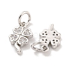 Rack Plating Brass Micro Pave Clear Cubic Zirconia Charms KK-Q814-08P-2