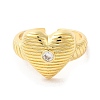 Brass Micro Pave Cubic Zirconia Solitaire Ring RJEW-P098-19G-2
