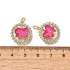 Brass Micro Pave Cubic Zirconia Pendants KK-Q043-07G-01-3