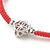 Natural Crackle Quartz & Lava Rock Braided Bead Bracelets Set BJEW-JB07212-03-9