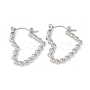 Non-Tarnish Heart 304 Stainless Steel Hoop Earrings for Women STAS-A057-19P-1