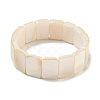 Natural White Shell Rectangle Beaded Stretch Bracelets BJEW-N030-01B-01-2