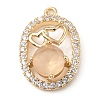 Brass with K9 Glass & Rhinestone Pendants KK-C024-08KCG-02-1