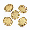 Tibetan Style Cabochon Connector Setting TIBEP-EA094YKG-AG-LF-4