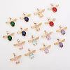 16Pcs 8 Colors Glass Pendants GLAA-GA0001-31-4