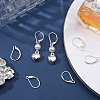 4 Pairs 925 Sterling Silver Leverback Earring Findings STER-BBC0001-85-4