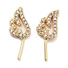 Brass Micro Cubic Zirconia Wing Shape Head Pins KK-Q789-17G-1