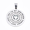 Non-Tarnish 201 Stainless Steel Quote Pendants X-STAS-T044-221P-1