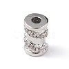 Rack Plating Brass Micro Pave Clear Cubic Zirconia Beads KK-C019-29P-1