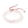 Natural Crackle Quartz & Lava Rock Braided Bead Bracelets Set BJEW-JB07212-04-2