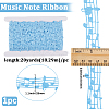 20 Yards Polyester Musical Note Lace Trim Ribbon OCOR-GF0004-44E-2