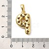 Brass Micro Pave Cubic Zirconia Pendants KK-E061-03G-16-3
