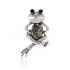 Frog Zinc Alloy Rhinestone  Brooches PW-WGC7876-01-1