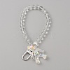 Acrylic Bear Hanging Beaded Keychain Wrist Bracelet Pendant Decoration HJEW-WH0068-15A-1