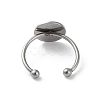 Non-Tarnish Adjustable 304 Stainless Steel Finger Rings Components STAS-K278-04D-P-3