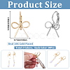 10 Pairs 2 Colors Bowknot Brass Leverback Earrings EJEW-SC0001-93-2