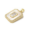 Brass Micro Pave Clear Cubic Zirconia Pendants KK-I708-02D-G-2