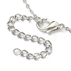 Light Rose Rhinestone Crown Pendant Necklace with Cable Chains NJEW-FZ00019-5