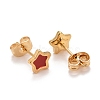 304 Stainless Steel Enamel Stud Earrings EJEW-B009-10G-02-2