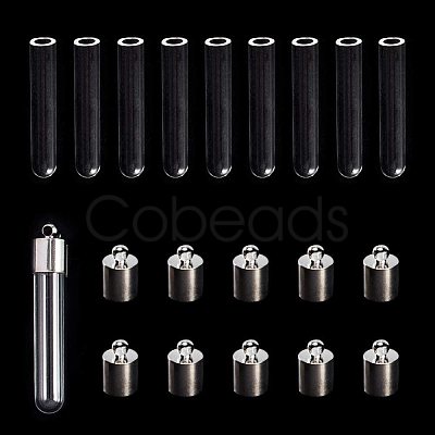 Glass Bottle Pendants GLAA-PH0007-48P-1