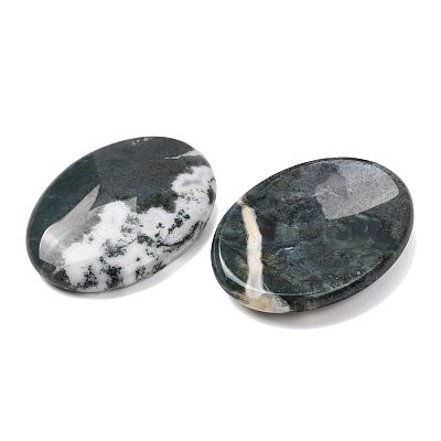 Natural Moss Agate Worry Stone for Anxiety Therapy G-B036-01I-1