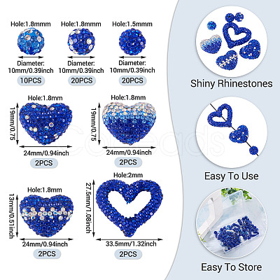 58Pcs Handmade Polymer Clay Rhinestone Beads CLAY-BT0001-08-1