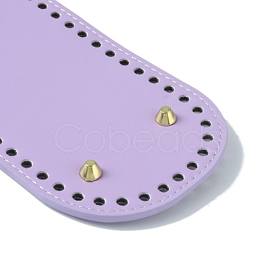 Oval PU Leather Knitting Crochet Bags Nail Bottom Shaper Pad DIY-WH0349-26LG-01-1