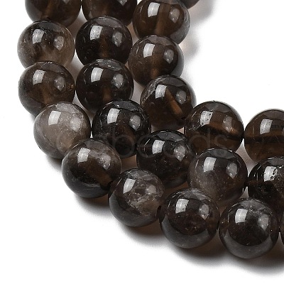 Natural Smoky Quartz Beads Strands X-G-B167-A09-10mm-1