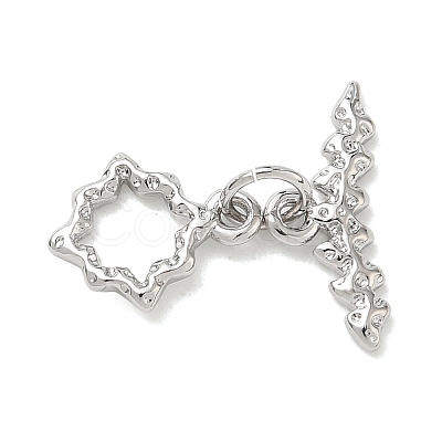 Hanmmered Brass Toggle Clasps KK-CBA42CA-01B-P-1