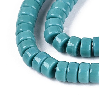 Opaque Solid Color Glass Beads Strands GLAA-N026-3x6mm-16-1