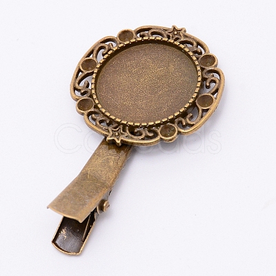 Zinc Alloy Alligator Hair Clip Findings PALLOY-WH0072-55AB-1