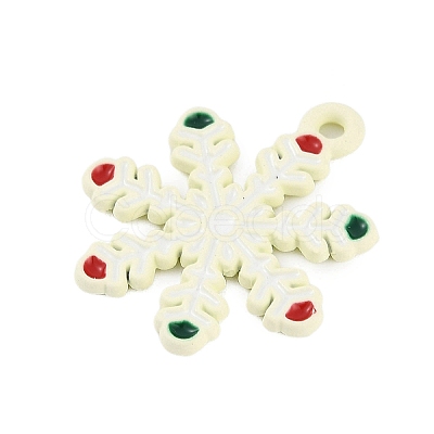 Christmas Theme Spray Painted Alloy Enamel Pendants X-ENAM-Z020-01F-1