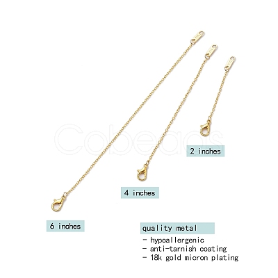3Pcs 3 Styles Brass Lobster Claw Clasps FIND-JF00130-02-1