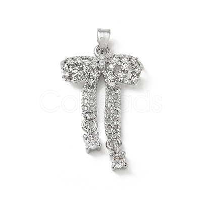 Brass Micro Pave Clear Cubic Zirconia Pendants KK-A299-12P-1