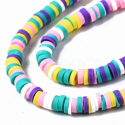 Handmade Polymer Clay Beads Strands CLAY-R089-4mm-107-1