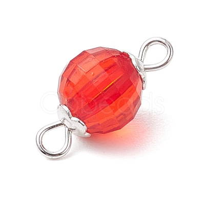 Acrylic Square Cut Round Links Connector Charms PALLOY-JF02781-1