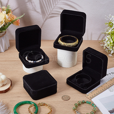 Square Velvet Bracelet Display Boxes CON-WH0095-134A-1