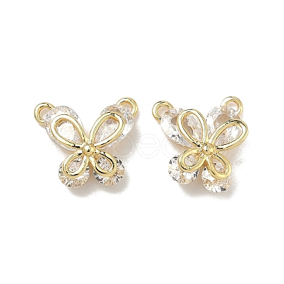 Brass Micro Pave Cubic Zirconia Pendants KK-D235-19G-01-1