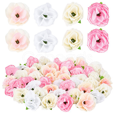 CRASPIRE 100Pcs 4 Colors Cloth Imitation Rose AJEW-CP0001-84-1