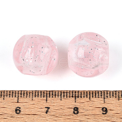 Transparent Acrylic and Glitter Powder Beads TACR-T028-66A-1